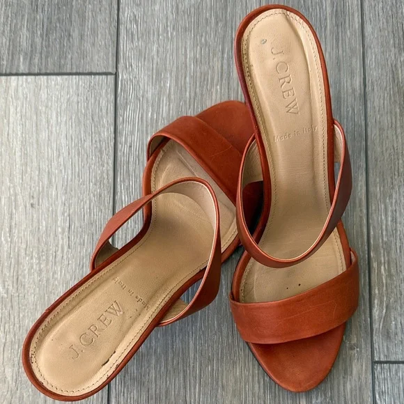 J. Crew Lena Two-Strap Heeled Slides - Picture 2 of 13